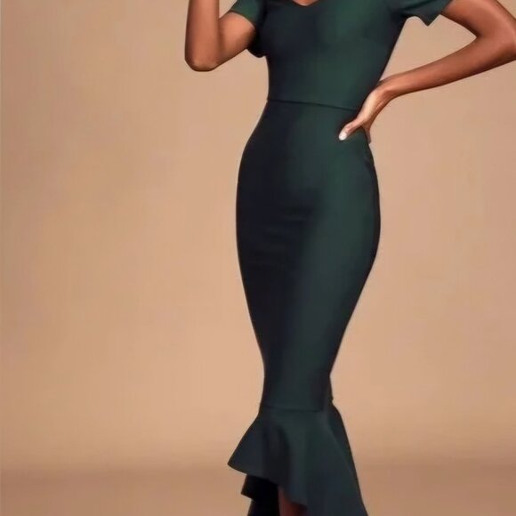 Lulu's Small Dress Emerald Green - Picture 4 of 4